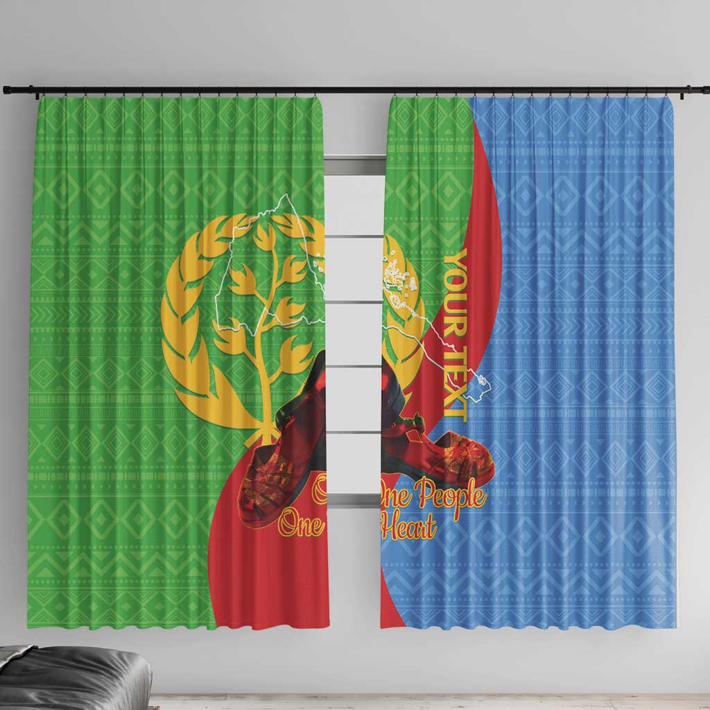 Personalised Eritrea Independence Day Window Curtain Shida Shoes One People One Heart