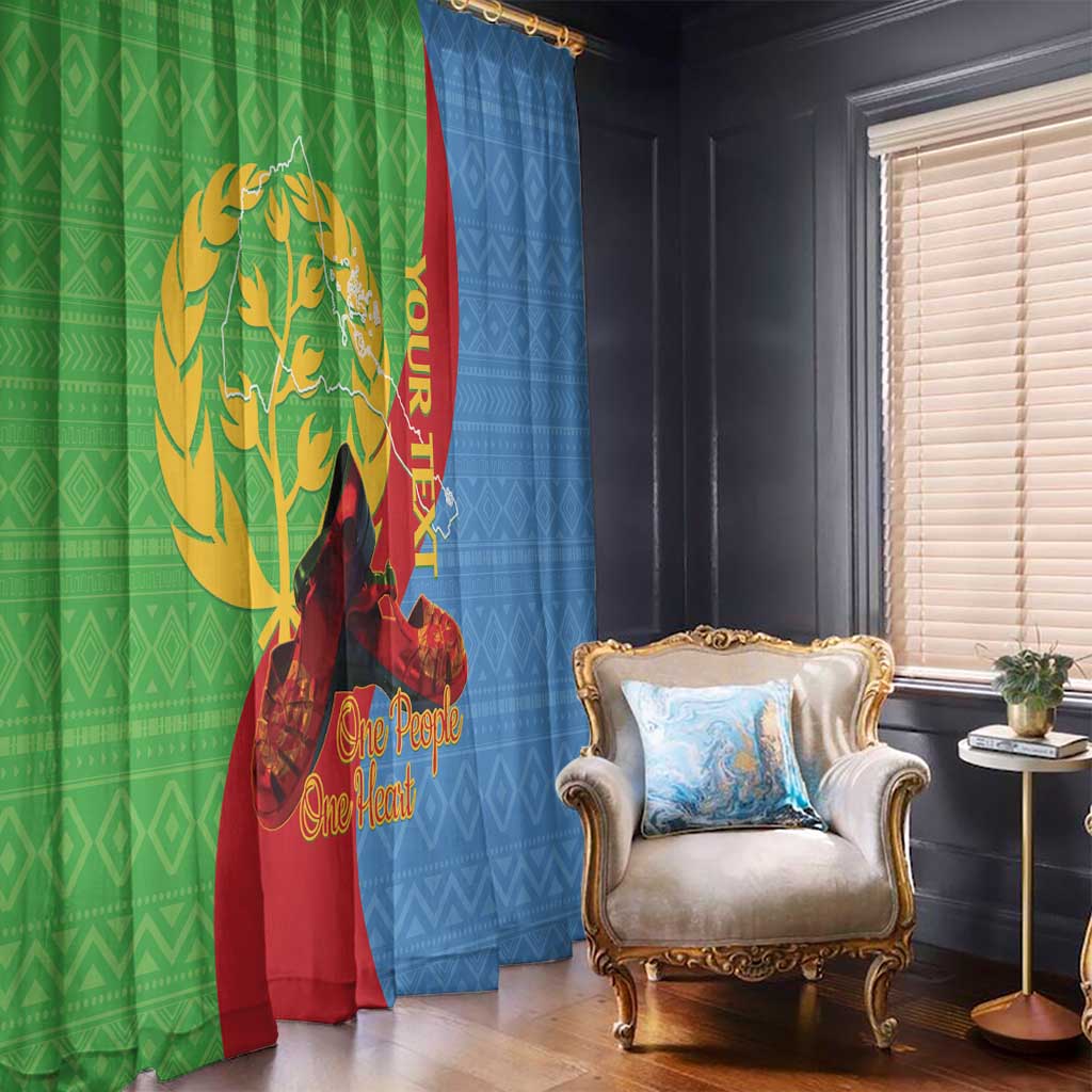 Personalised Eritrea Independence Day Window Curtain Shida Shoes One People One Heart