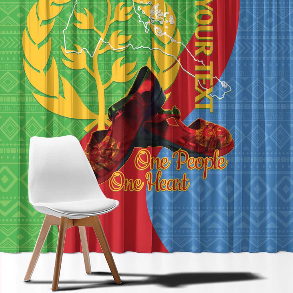 Personalised Eritrea Independence Day Window Curtain Shida Shoes One People One Heart