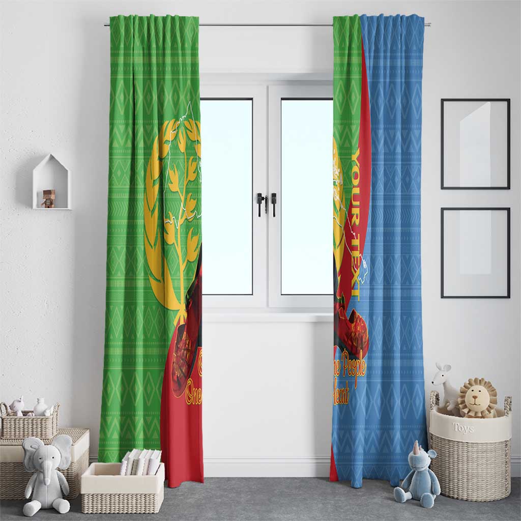 Personalised Eritrea Independence Day Window Curtain Shida Shoes One People One Heart