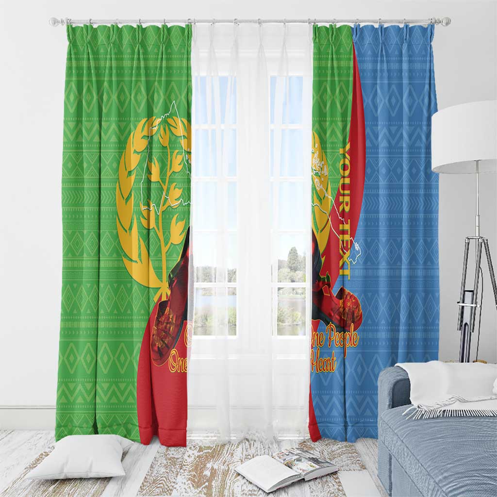 Personalised Eritrea Independence Day Window Curtain Shida Shoes One People One Heart