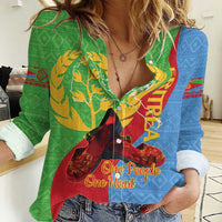 Personalised Eritrea Independence Day Women Casual Shirt Shida Shoes One People One Heart