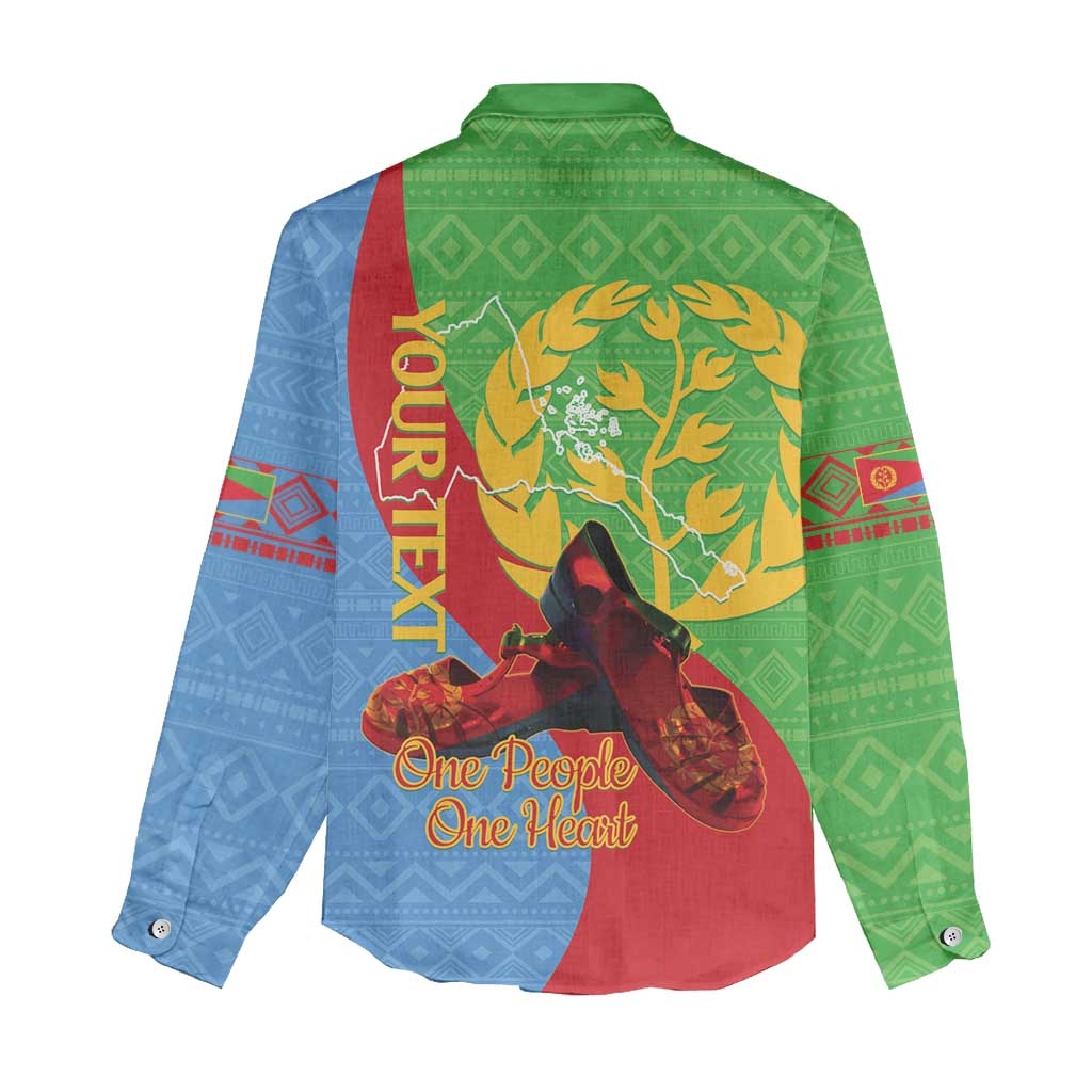 Personalised Eritrea Independence Day Women Casual Shirt Shida Shoes One People One Heart