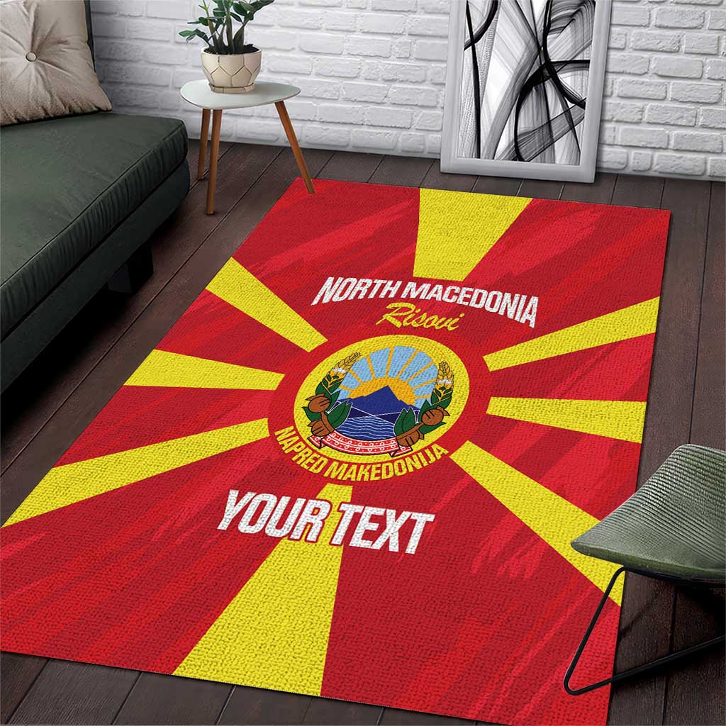 Custom North Macedonia Football Area Rug Risovi Napred Makedonija!