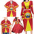 Custom North Macedonia Football Family Matching Long Sleeve Bodycon Dress and Hawaiian Shirt Risovi Napred Makedonija!