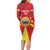 Custom North Macedonia Football Family Matching Long Sleeve Bodycon Dress and Hawaiian Shirt Risovi Napred Makedonija!