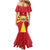 Custom North Macedonia Football Family Matching Mermaid Dress and Hawaiian Shirt Risovi Napred Makedonija!