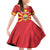 Custom North Macedonia Football Family Matching Off Shoulder Short Dress and Hawaiian Shirt Risovi Napred Makedonija!