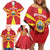 Custom North Macedonia Football Family Matching Off Shoulder Short Dress and Hawaiian Shirt Risovi Napred Makedonija!