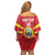 Custom North Macedonia Football Family Matching Off Shoulder Short Dress and Hawaiian Shirt Risovi Napred Makedonija!