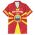 Custom North Macedonia Football Family Matching Short Sleeve Bodycon Dress and Hawaiian Shirt Risovi Napred Makedonija!