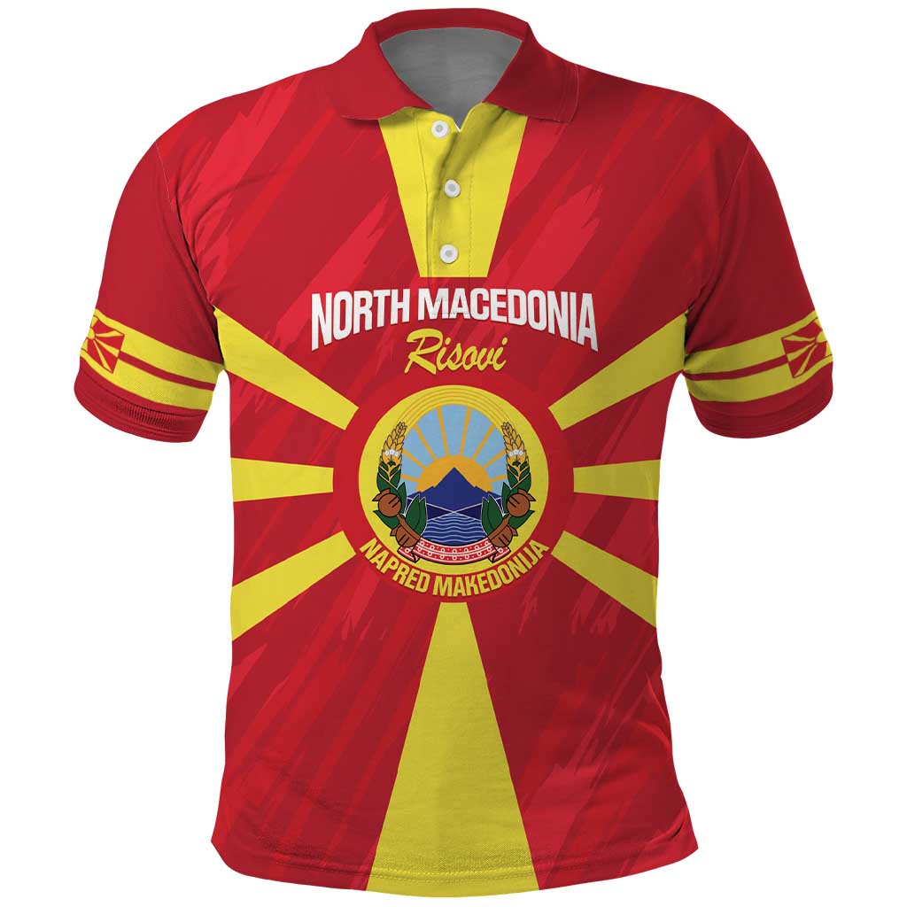 Custom North Macedonia Football Polo Shirt Risovi Napred Makedonija!