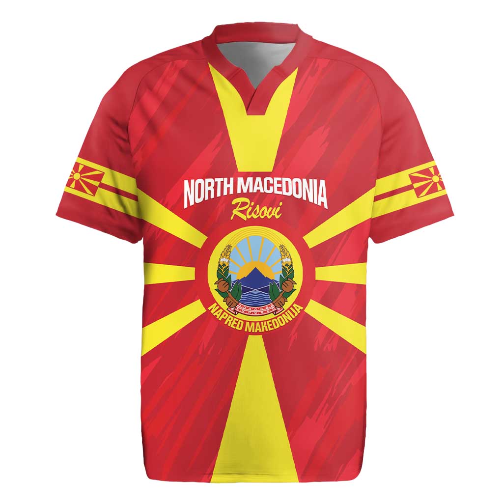 Custom North Macedonia Football Rugby Jersey Risovi Napred Makedonija!