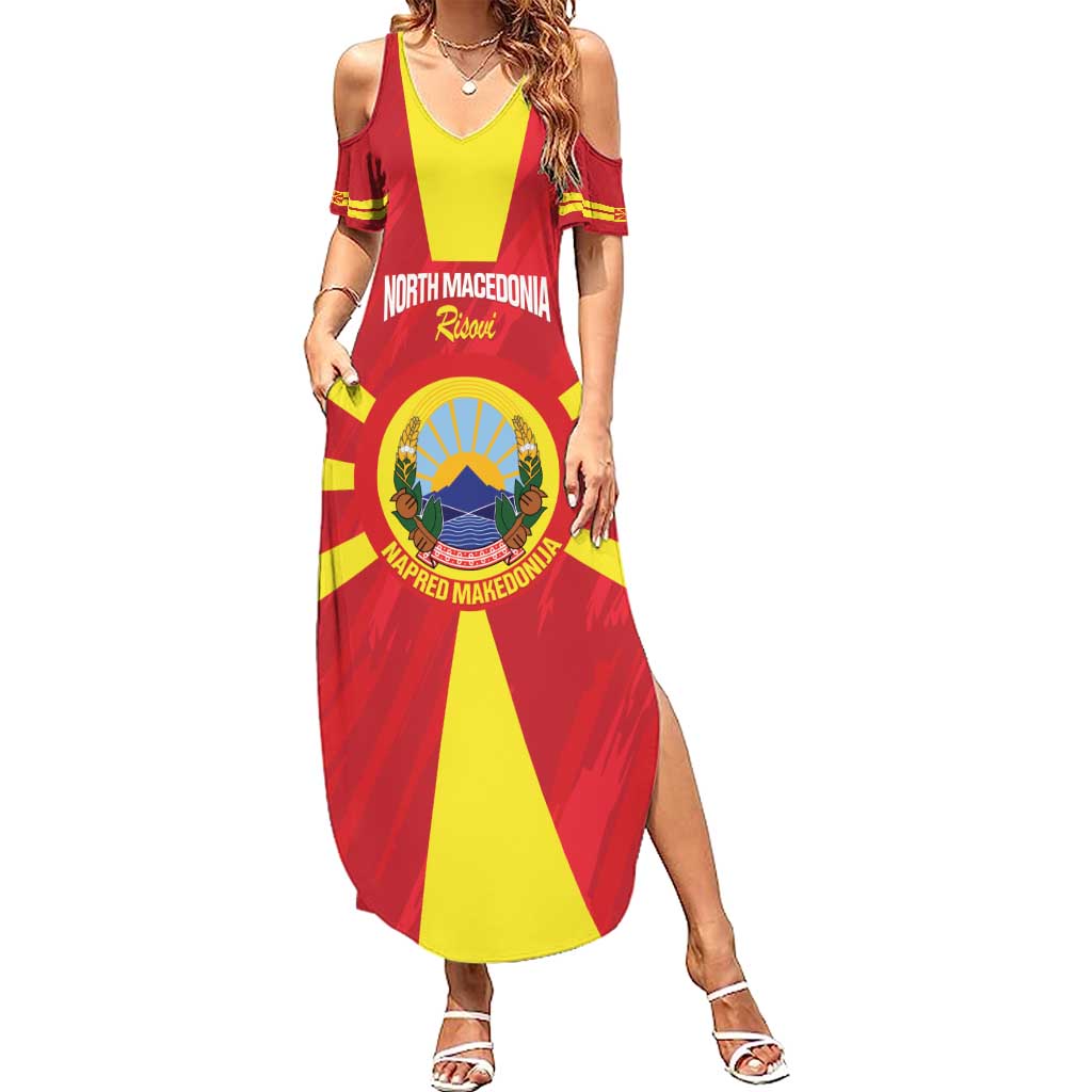 Custom North Macedonia Football Summer Maxi Dress Risovi Napred Makedonija!