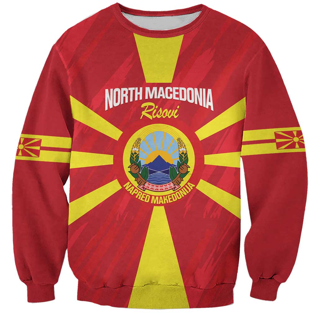 Custom North Macedonia Football Sweatshirt Risovi Napred Makedonija!