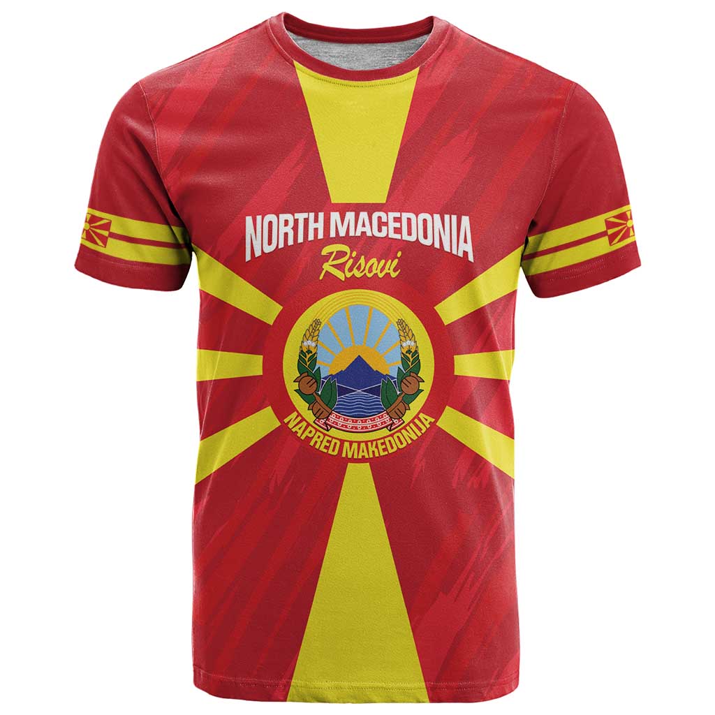 Custom North Macedonia Football T Shirt Risovi Napred Makedonija!