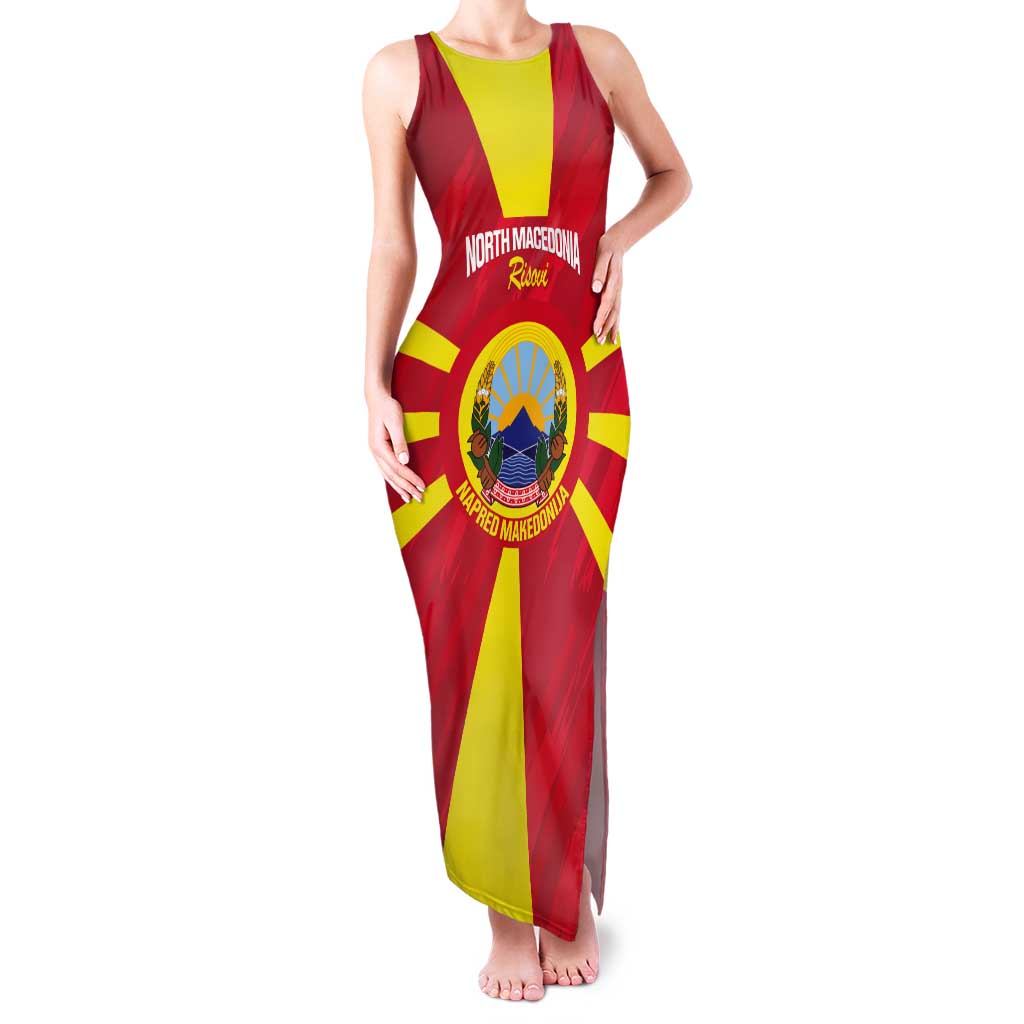 Custom North Macedonia Football Tank Maxi Dress Risovi Napred Makedonija!