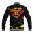 Custom North Macedonia Football Baseball Jacket Go Champions Grunge Style