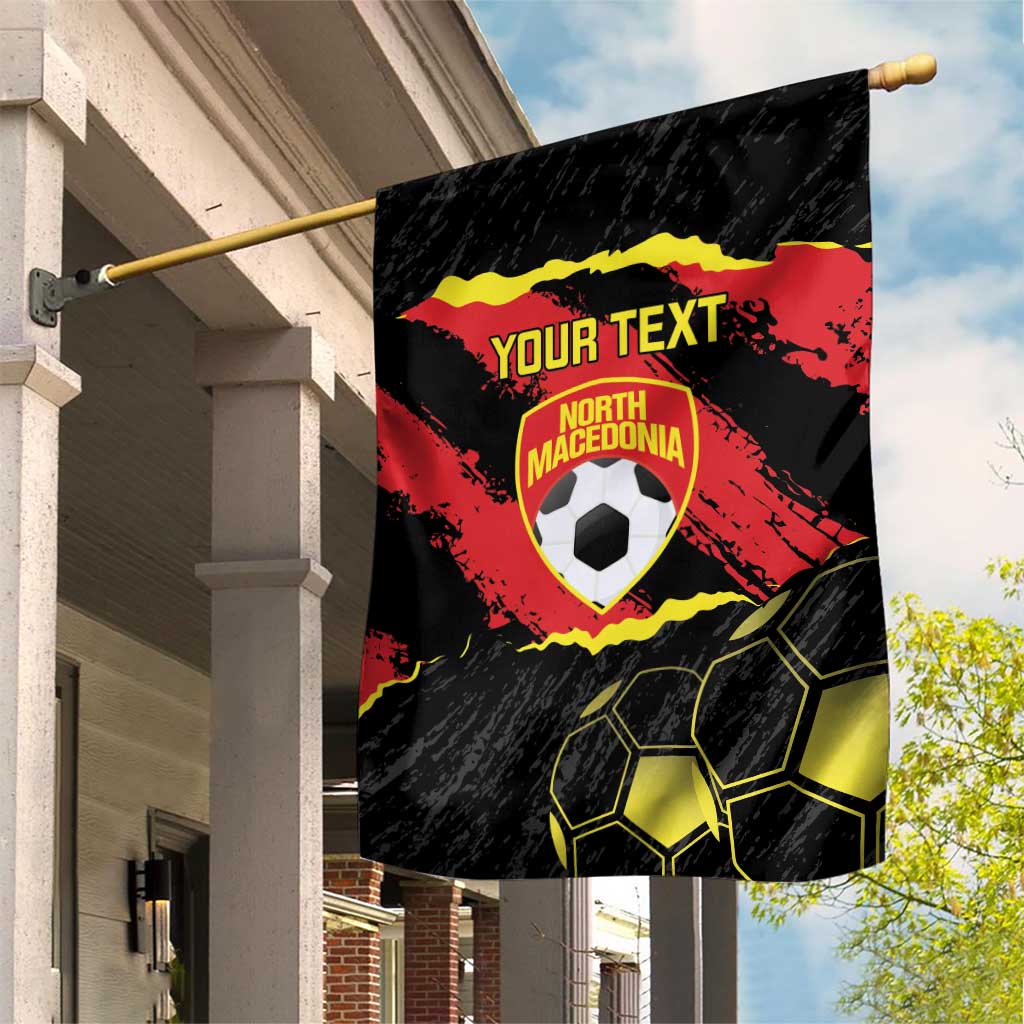 Custom North Macedonia Football Garden Flag Go Champions Grunge Style