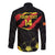 Custom North Macedonia Football Long Sleeve Button Shirt Go Champions Grunge Style