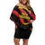 Custom North Macedonia Football Off Shoulder Short Dress Go Champions Grunge Style