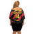 Custom North Macedonia Football Off Shoulder Short Dress Go Champions Grunge Style