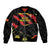 Custom North Macedonia Football Sleeve Zip Bomber Jacket Go Champions Grunge Style