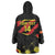 Custom North Macedonia Football Wearable Blanket Hoodie Go Champions Grunge Style