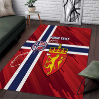 Custom Norway Football Area Rug Come On Kongeriket Norge