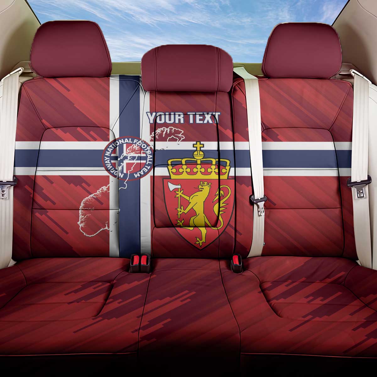 Custom Norway Football Back Car Seat Cover Come On Kongeriket Norge
