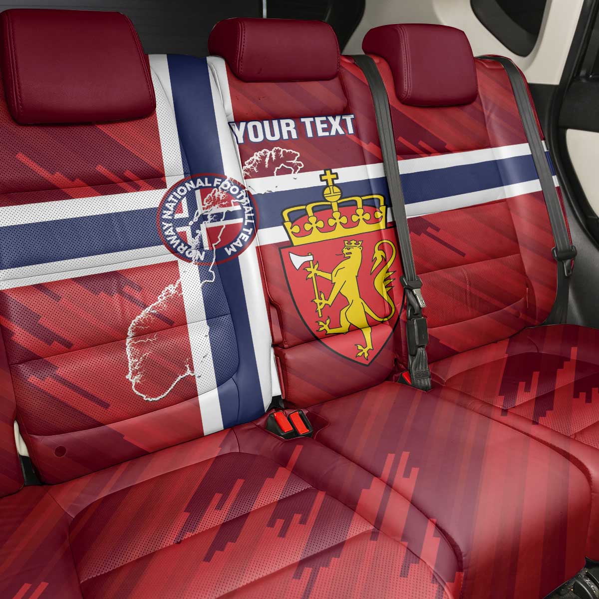 Custom Norway Football Back Car Seat Cover Come On Kongeriket Norge