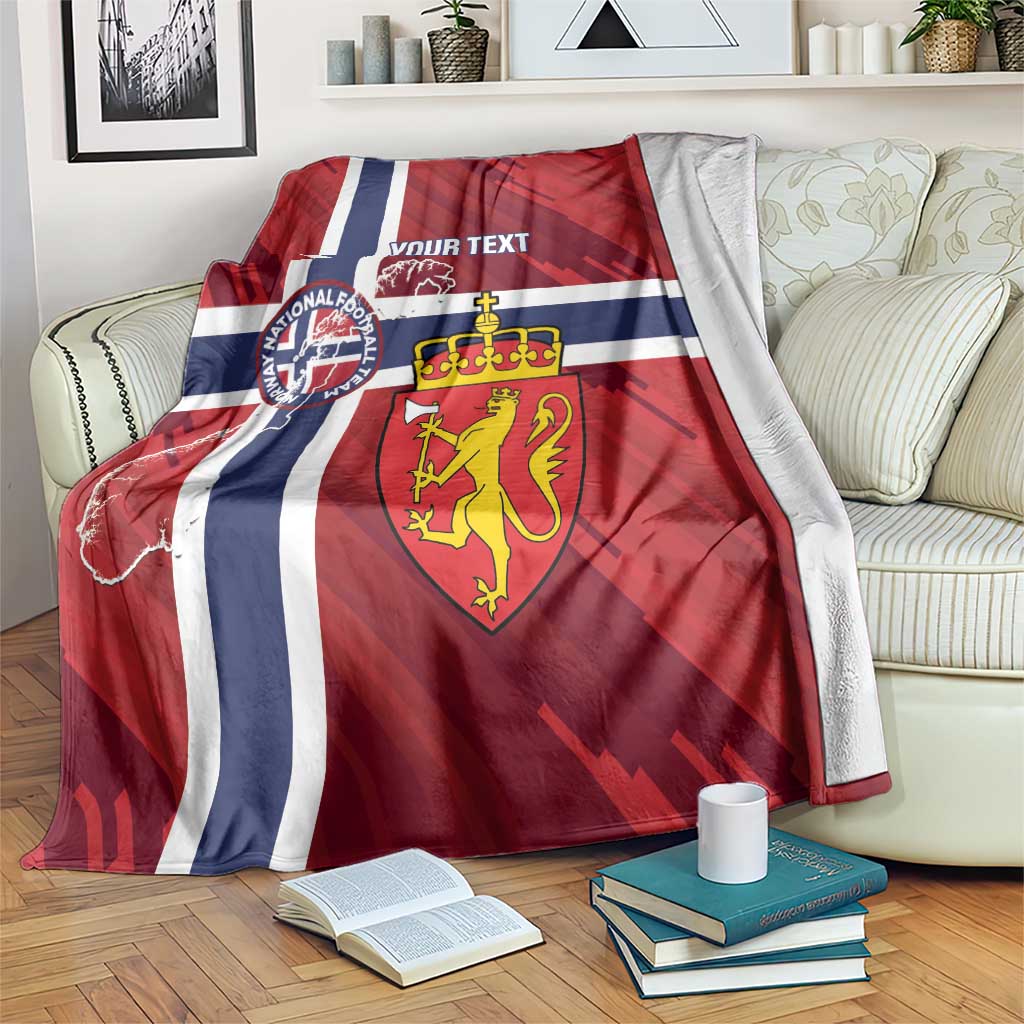 Custom Norway Football Blanket Come On Kongeriket Norge