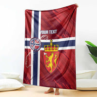 Custom Norway Football Blanket Come On Kongeriket Norge