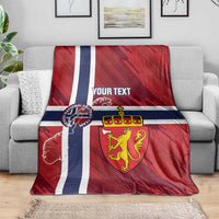 Custom Norway Football Blanket Come On Kongeriket Norge