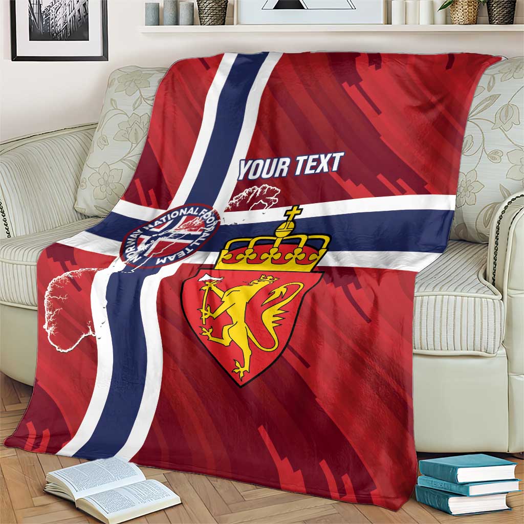 Custom Norway Football Blanket Come On Kongeriket Norge