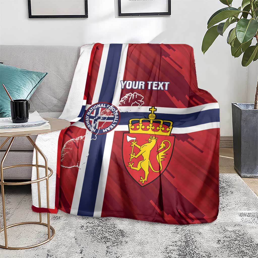 Custom Norway Football Blanket Come On Kongeriket Norge