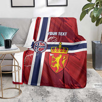 Custom Norway Football Blanket Come On Kongeriket Norge