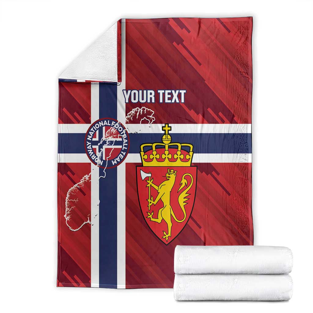 Custom Norway Football Blanket Come On Kongeriket Norge
