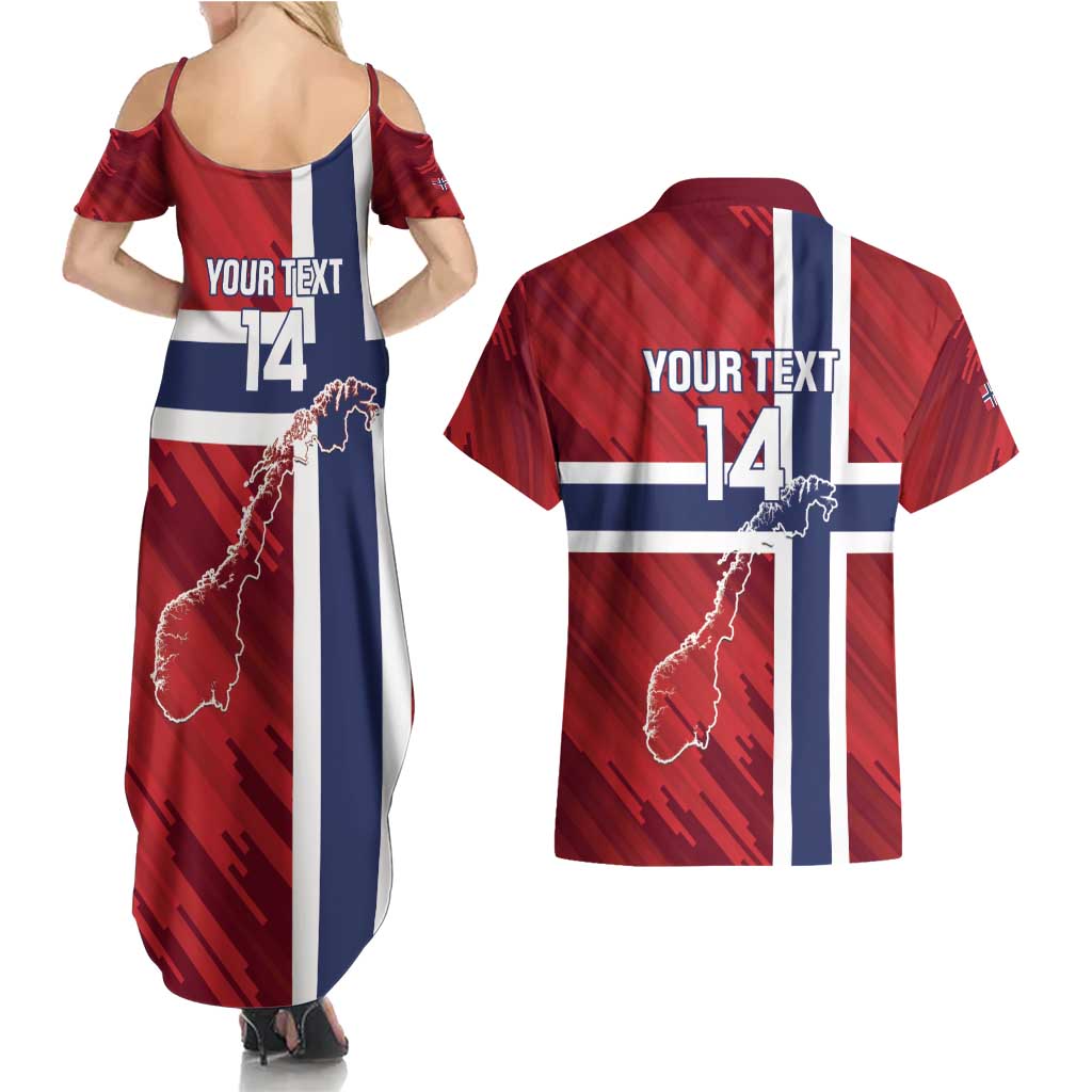 Custom Norway Football Couples Matching Summer Maxi Dress and Hawaiian Shirt Come On Kongeriket Norge