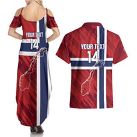 Custom Norway Football Couples Matching Summer Maxi Dress and Hawaiian Shirt Come On Kongeriket Norge
