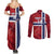 Custom Norway Football Couples Matching Summer Maxi Dress and Long Sleeve Button Shirt Come On Kongeriket Norge