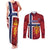 Custom Norway Football Couples Matching Tank Maxi Dress and Long Sleeve Button Shirt Come On Kongeriket Norge