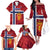 Custom Norway Football Family Matching Off The Shoulder Long Sleeve Dress and Hawaiian Shirt Come On Kongeriket Norge