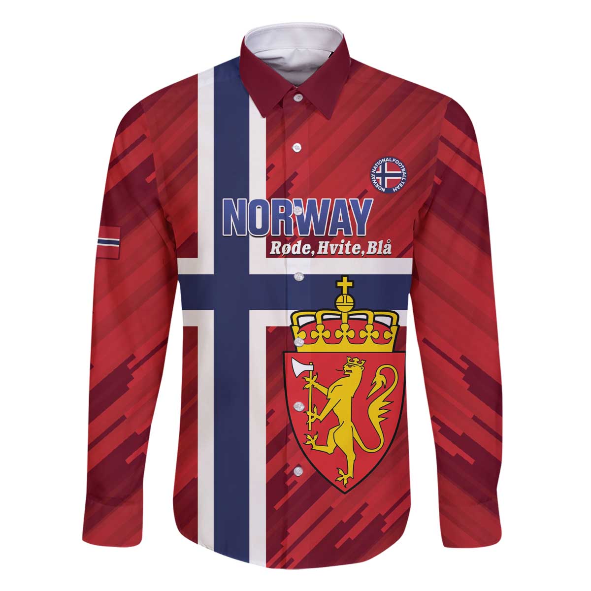 Custom Norway Football Family Matching Off The Shoulder Long Sleeve Dress and Hawaiian Shirt Come On Kongeriket Norge