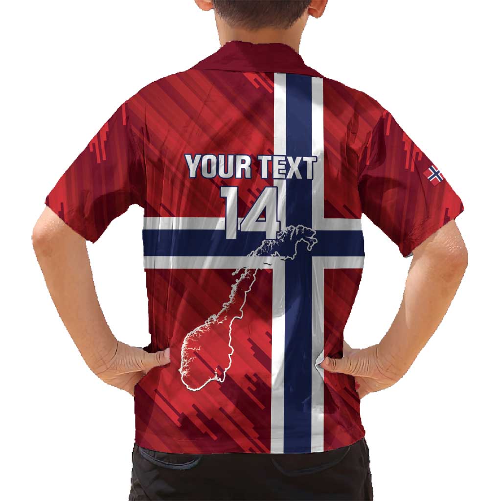 Custom Norway Football Family Matching Off Shoulder Short Dress and Hawaiian Shirt Come On Kongeriket Norge