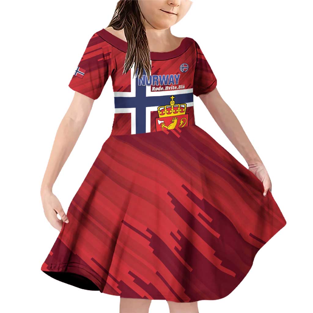 Custom Norway Football Family Matching Off Shoulder Short Dress and Hawaiian Shirt Come On Kongeriket Norge