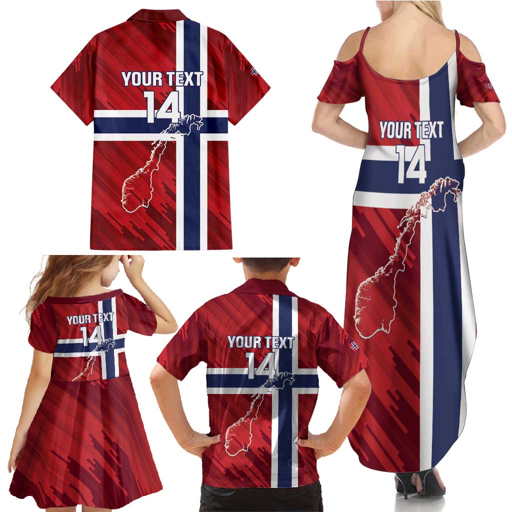Custom Norway Football Family Matching Summer Maxi Dress and Hawaiian Shirt Come On Kongeriket Norge