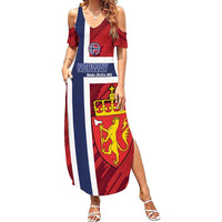 Custom Norway Football Family Matching Summer Maxi Dress and Hawaiian Shirt Come On Kongeriket Norge