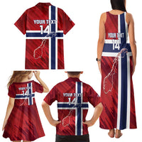 Custom Norway Football Family Matching Tank Maxi Dress and Hawaiian Shirt Come On Kongeriket Norge