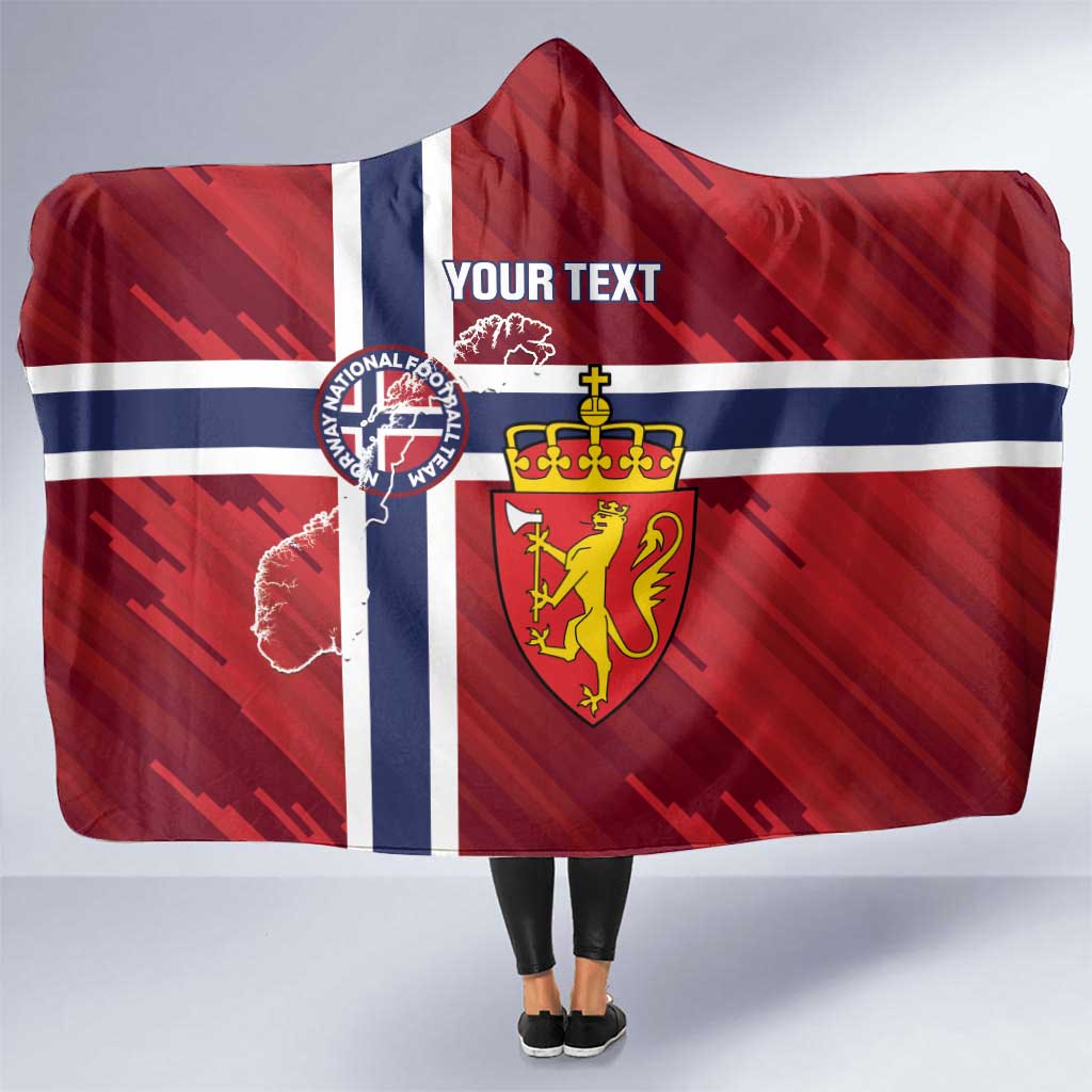 Custom Norway Football Hooded Blanket Come On Kongeriket Norge